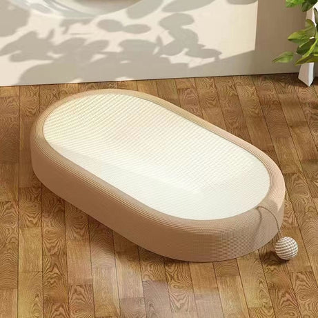 Woven Scratching Post And Oval Cat Bed In One