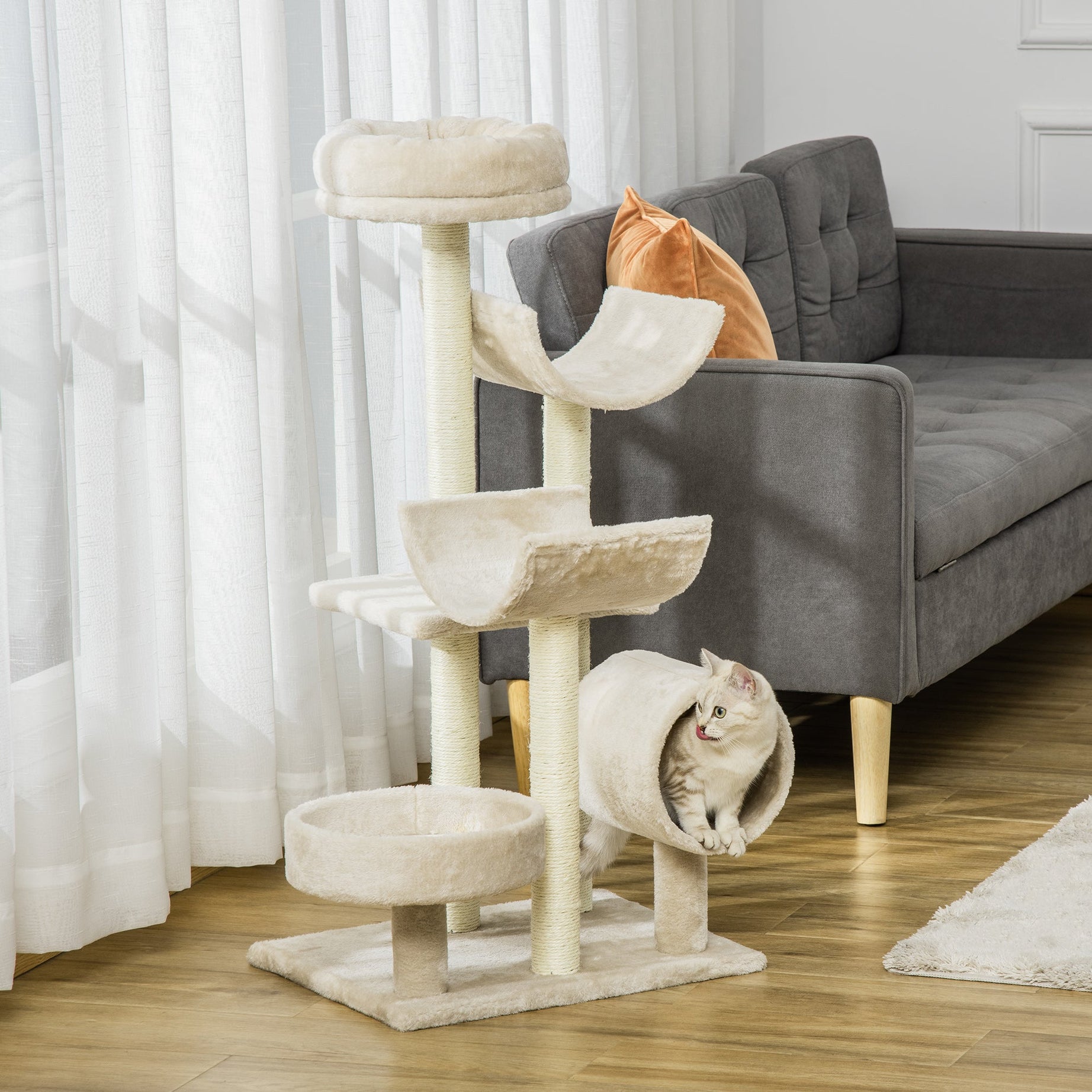 Pawhut Cat Tree For Indoor Cats Kitten Pet Scratching Post Perch