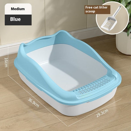 Litter Box Oversized Semi-enclosed Cat Toilet Anti-splash Poop Basin