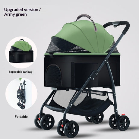 Pet Stroller For Dogs And Cats Portable Detachable Cage