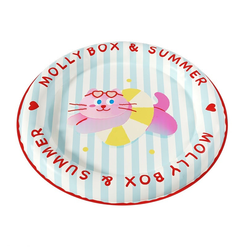 Summer Pet Cooling Round Mat Bed With Raised Edges For Neck Spine