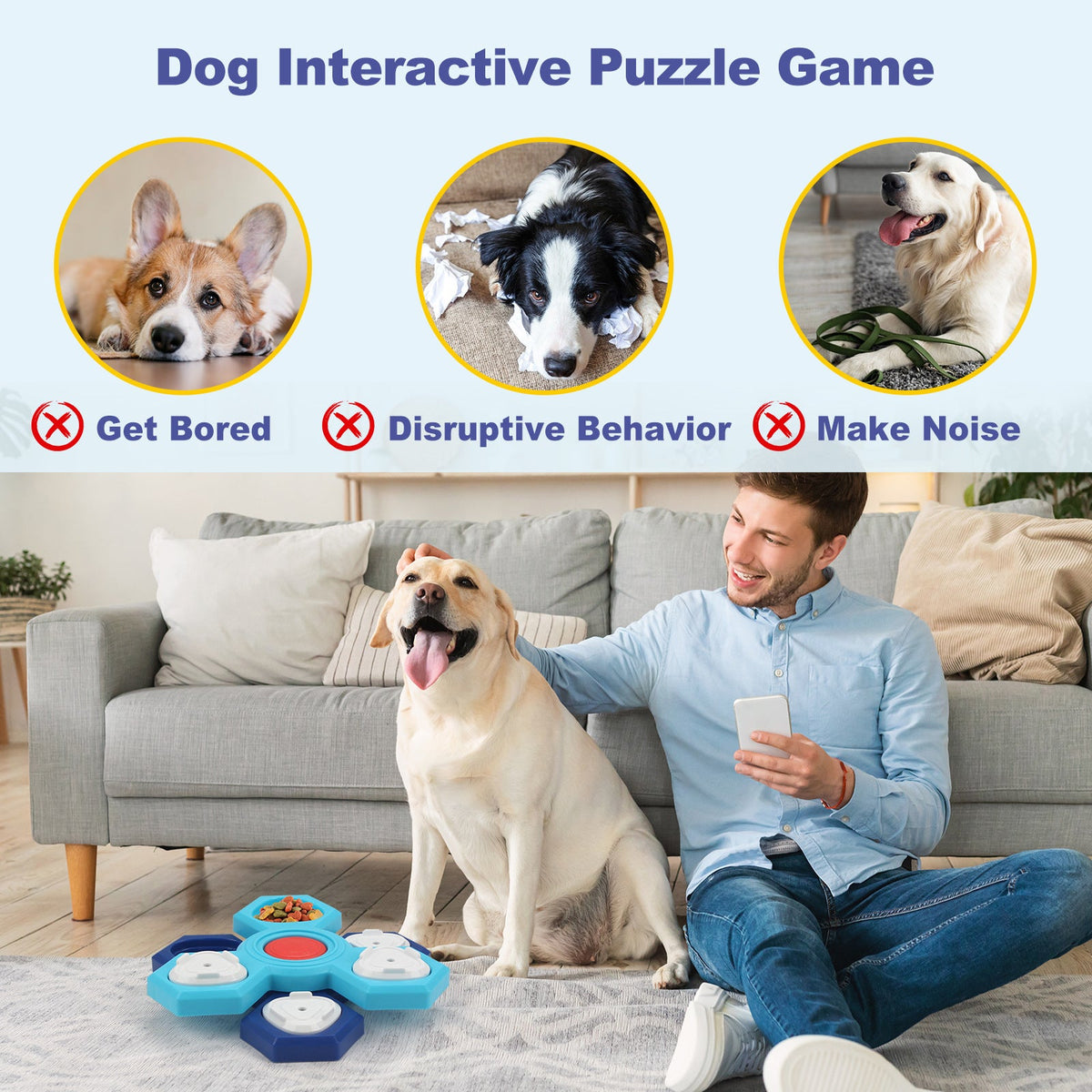 4 Layers Slow Feeder Puzzle Dog Bowls Assemble Eating Bowl For Dogs