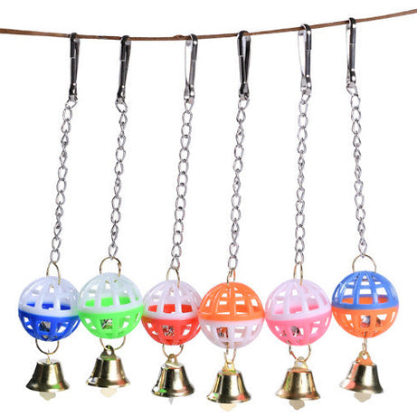 Bird Toy With Bells Two-tone Bell Pendant Parrot Sound Making