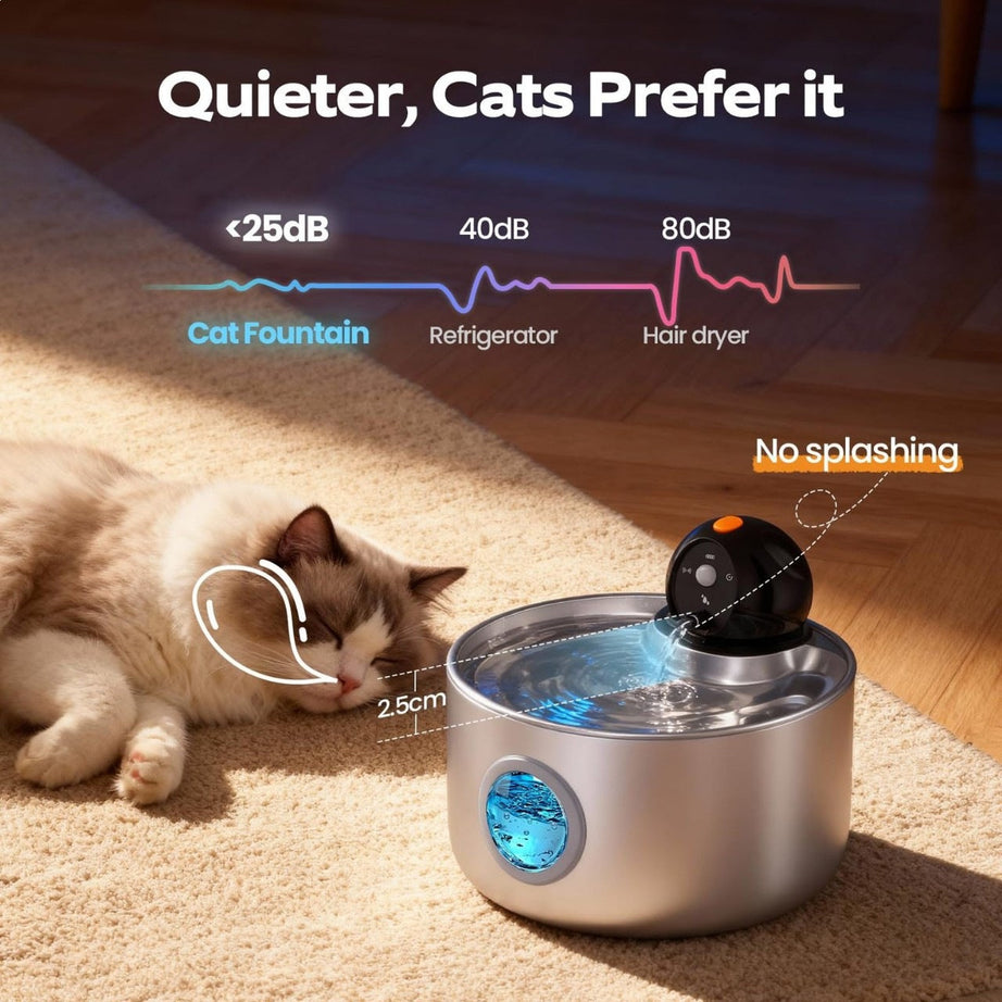 Large-capacity Stainless Steel Wireless Cat Water Fountain