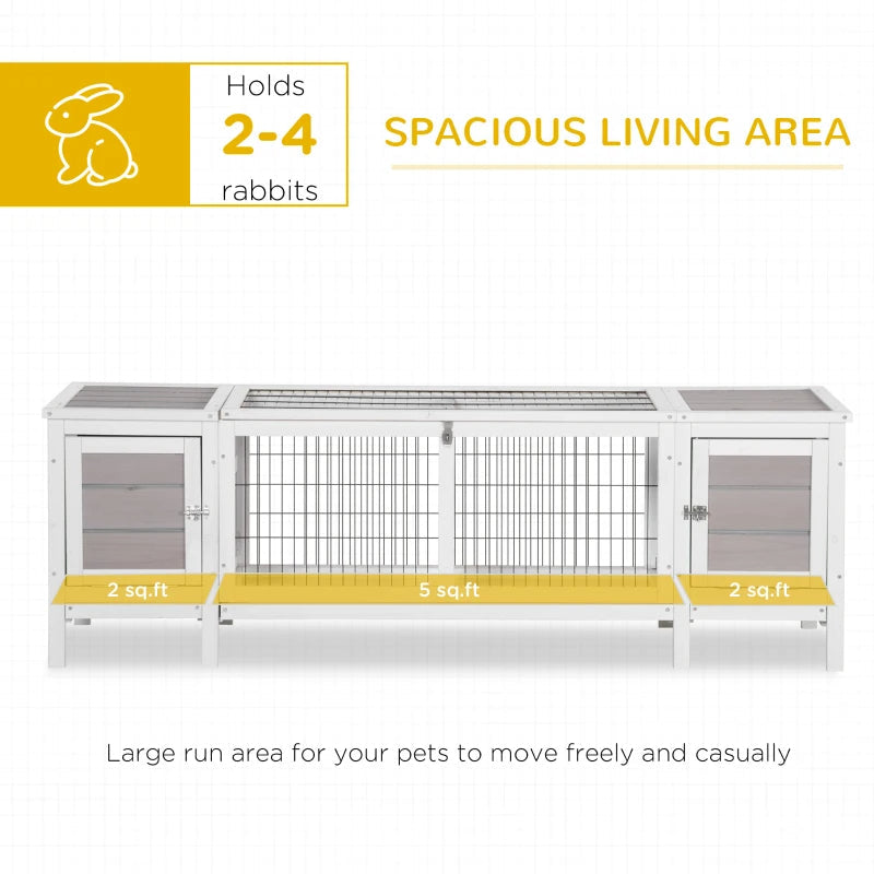 Rabbit Hutch Bunny Cage Guinea Pig House With Pull-out Tray