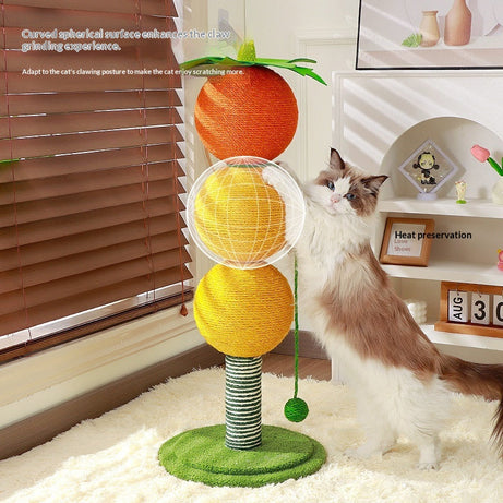 Scratching Post With Sisal Rope And A Ball For Cats And Other Pets