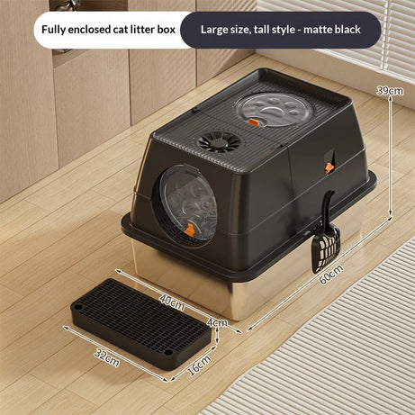Detachable Semi-enclosed Cat Litter Box