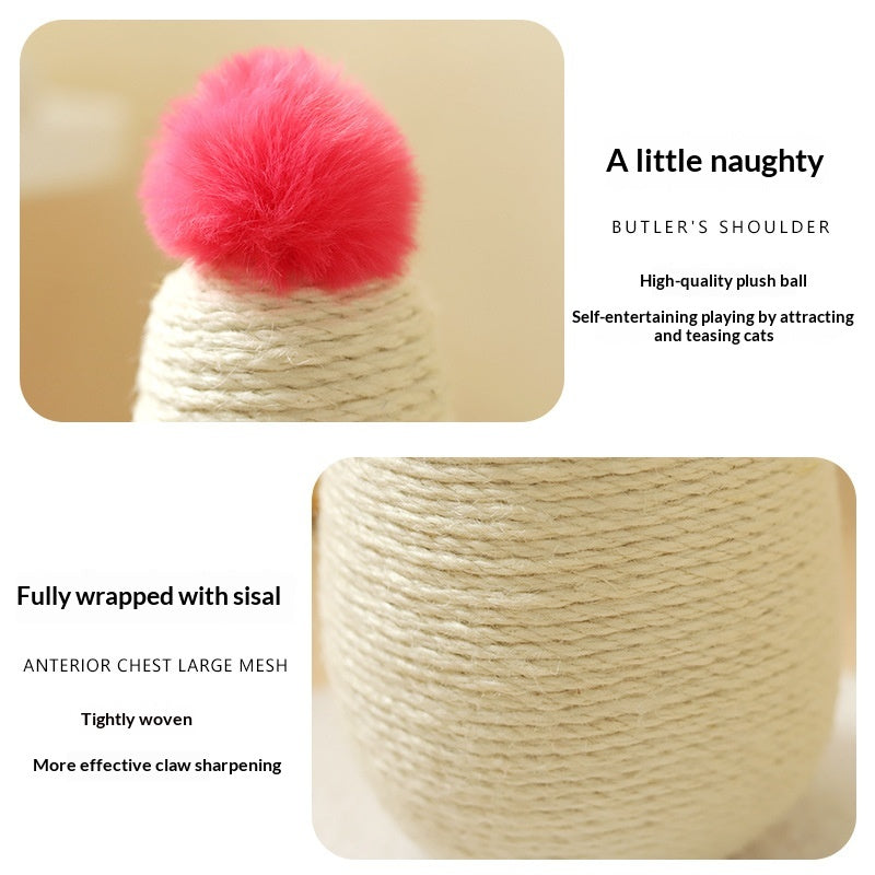 Cat Scratching Board Vertical Durable Not Easy To Shed Hemp Rope