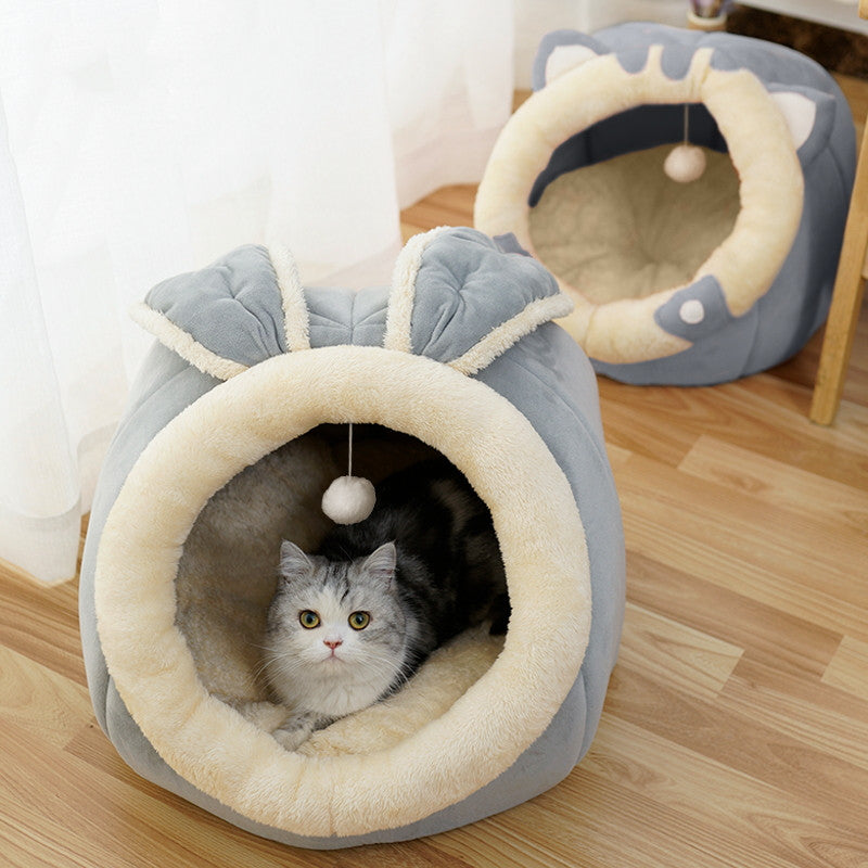 Cat House Villa Enclosed Supplies Bed
