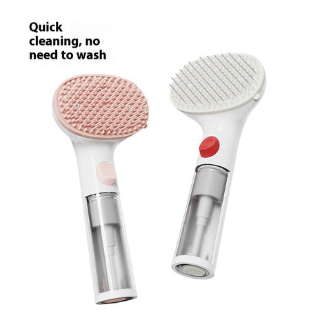 3-in-1 Pet Steam Brush Pet Cleaning Adjustable Comb Wash-free Hair