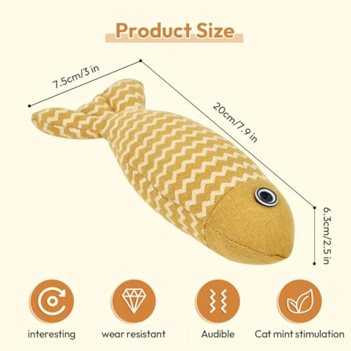 3 Pcs Catnip Toys Fish Cat Self Play For Indoor Cats And Kitten Toy