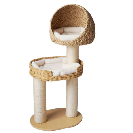 Green Song Woven Cat Climbing Frame With Thick Posts Tree Bed