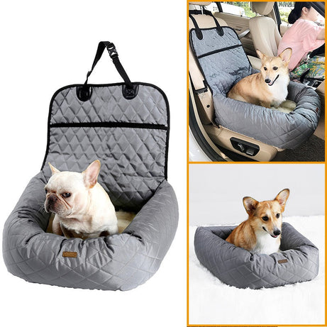 2-in-1 Pet Dog Carrier Folding Car Seat Pad Thickened Multi-purpose