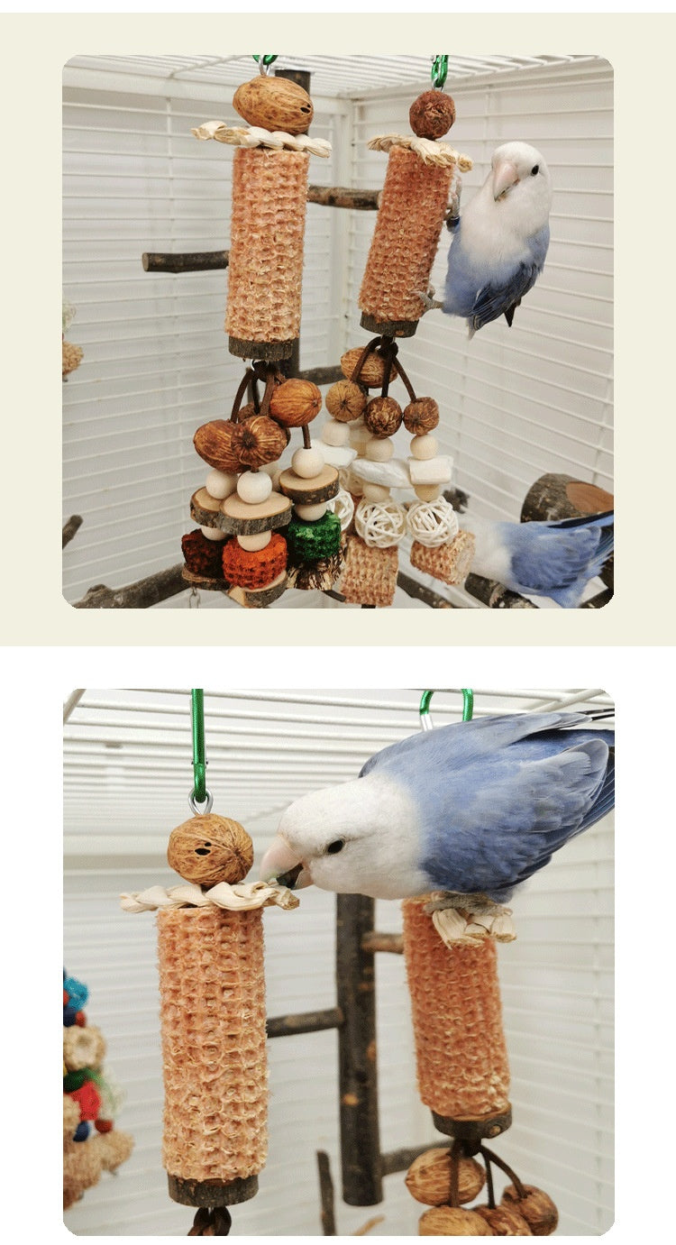 Peony Parrot Bite Cuttlebone Carambola Corncob Vine Bal String Toy
