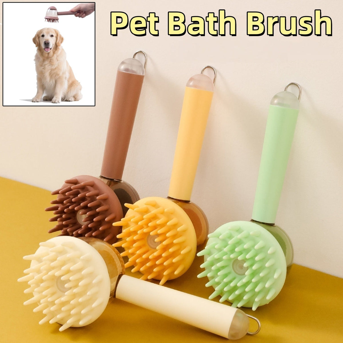 3-in-1 Pets Bath Brush For Dogs And Cats Shower Massage Depilation