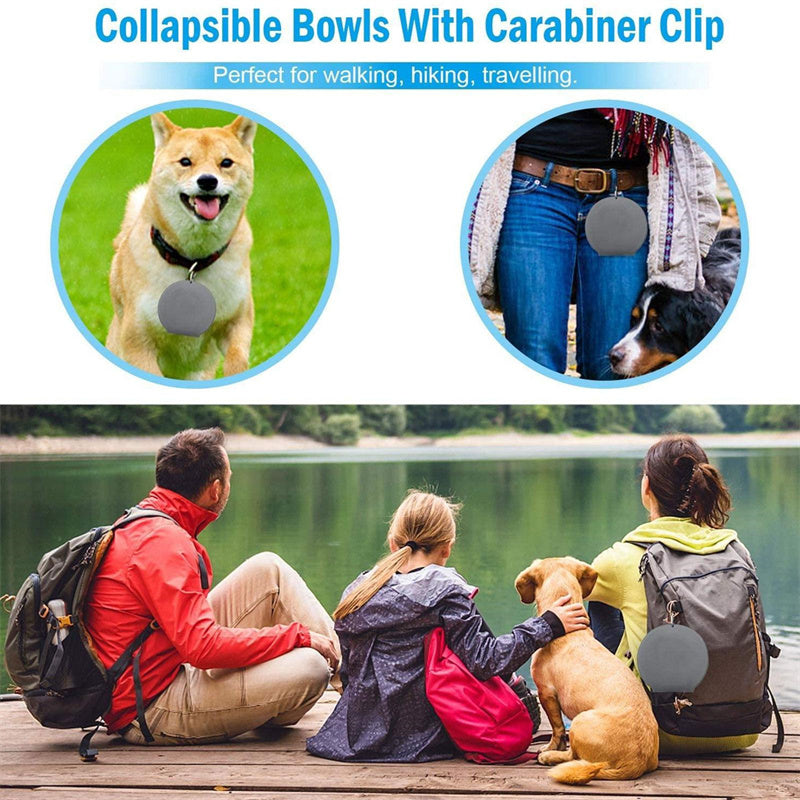 Rubber Foldable Double Bowl Pet Feeding Pets Supplies Dog Cat Bowls