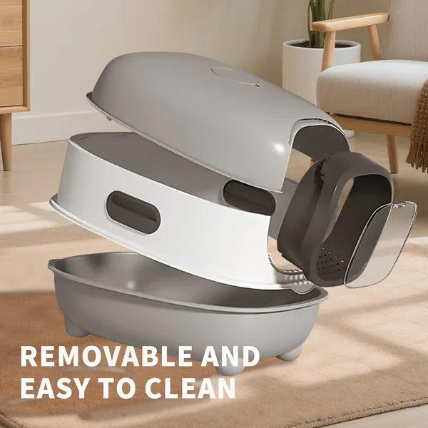 E Classic Grey Cat Litter Box Simple And Practical Large Space High