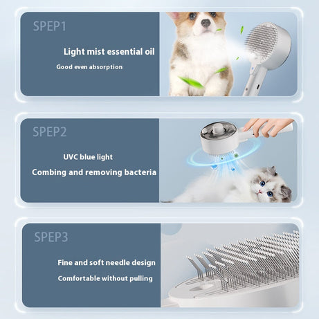 Animal Hair Remover Brush Dog And Cat Steam Pet Self Cleaning