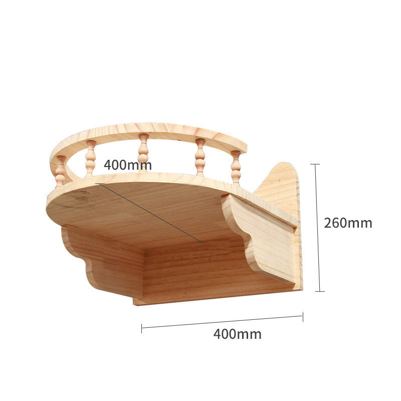 Pet Cat Climbing Frame Wall Type Solid Wood Hanging Platform Ladder