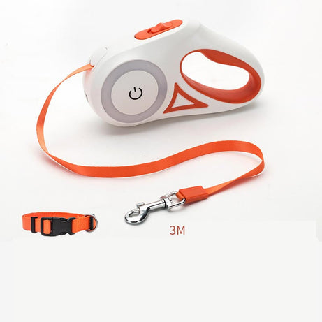 Dog Leash Retractable And Collar Spotlight Automatic Pet Cat