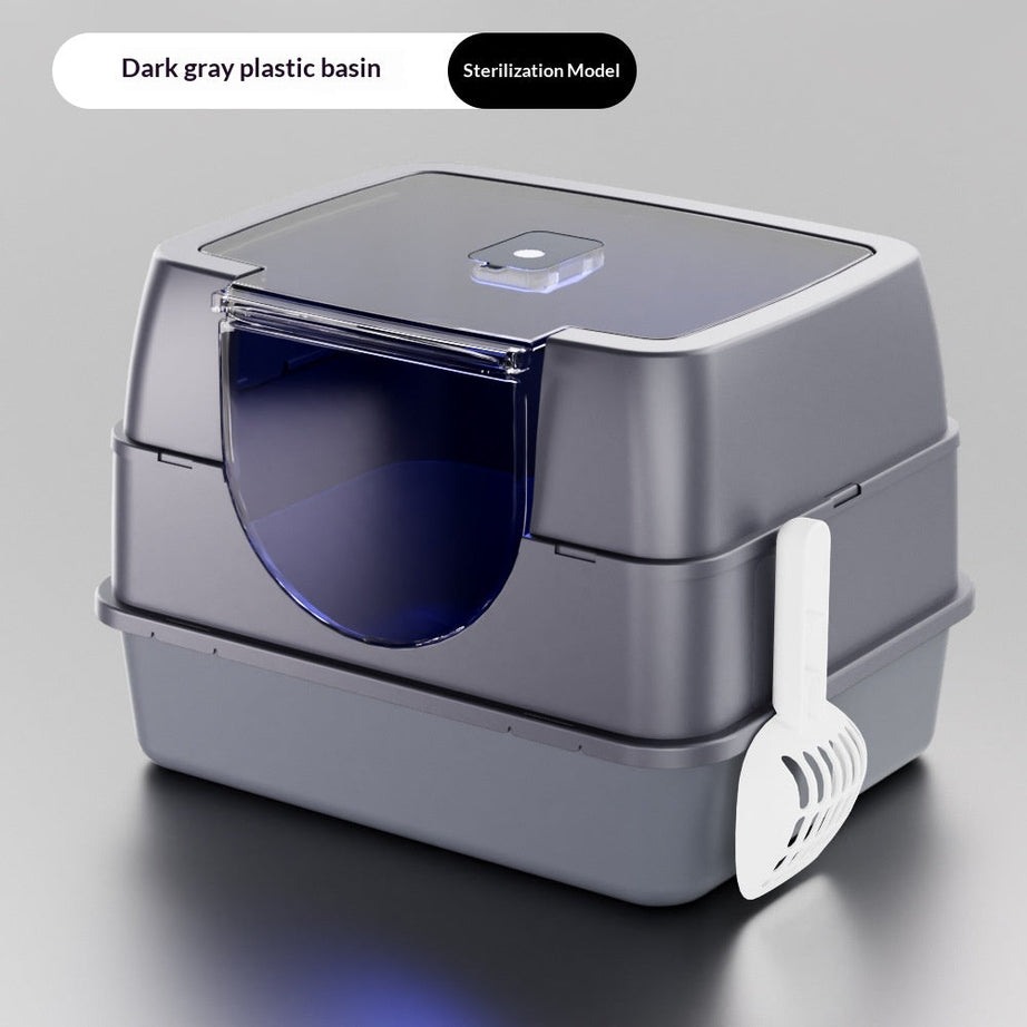 Odor-proof Fully Or Partially Enclosed Cat Litter Box With Splash