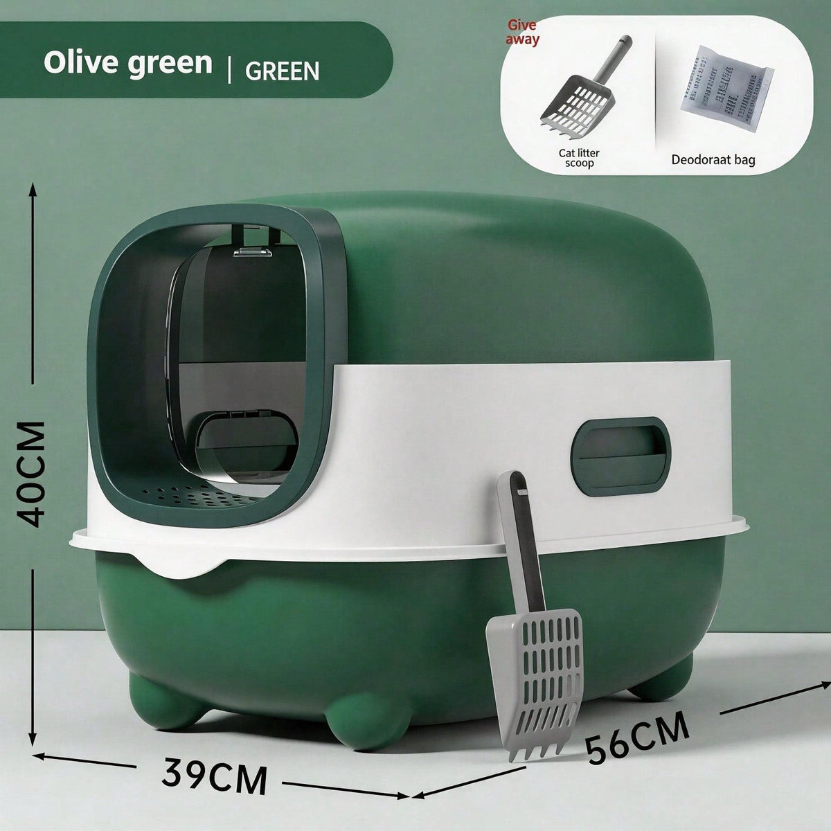 Fully Enclosed Cat Litter Box With Uv Sterilization Odor Control