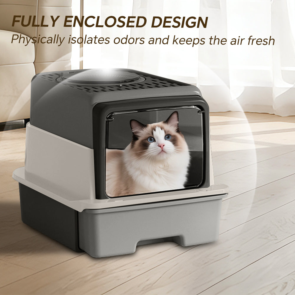 Front Flip Door Dual Opening Anti-splashing Anti-tracking Odor