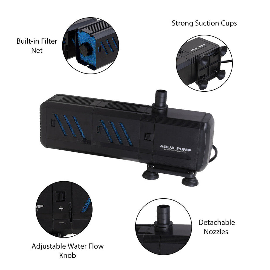 4 In 1 Aquarium Fish Tank Filter Water Pump Internal Purifier