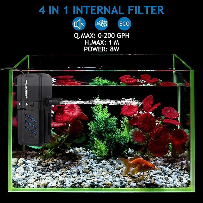 4 In 1 Aquarium Fish Tank Filter Water Pump Internal Purifier