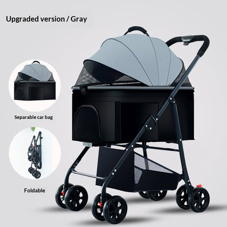 Pet Stroller For Dogs And Cats Portable Detachable Cage