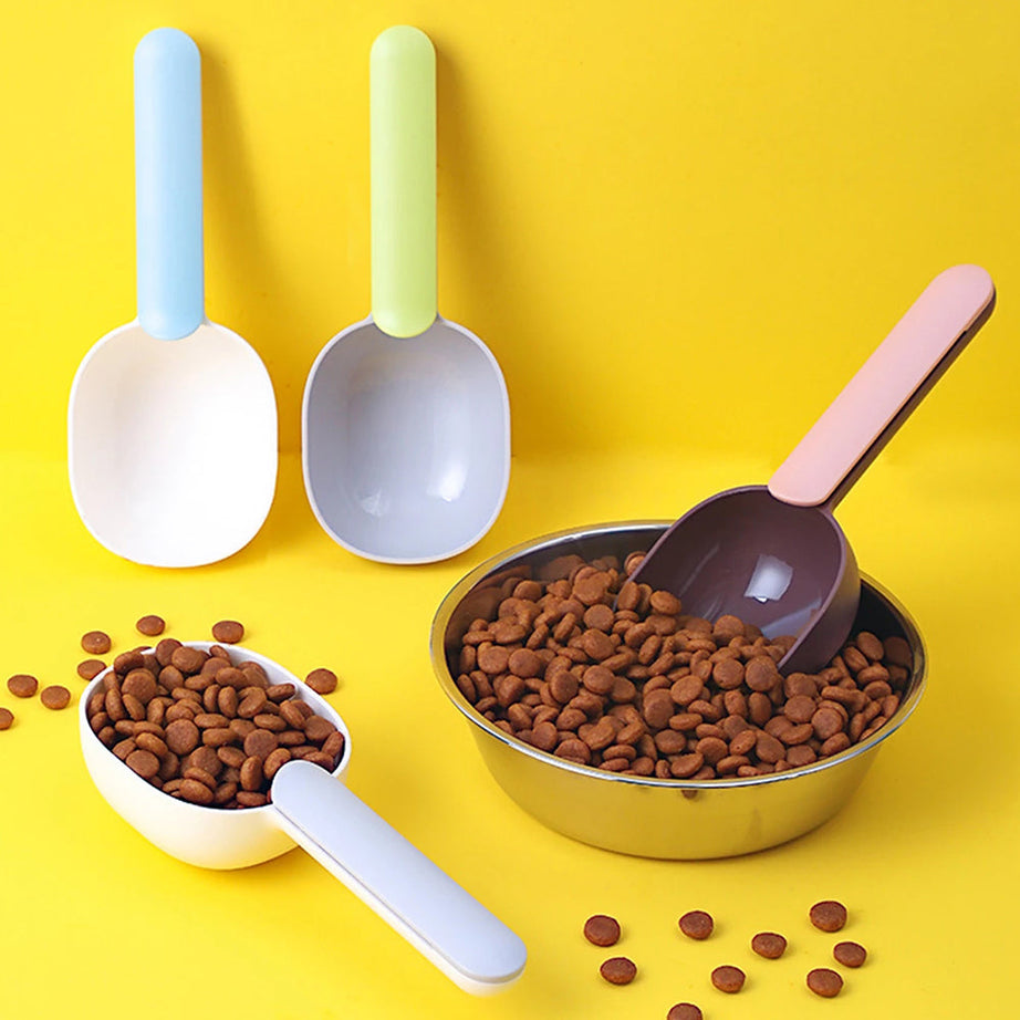 Pet Food Scoop With Ergonomic Bag Clip Handle For Cats Puppies