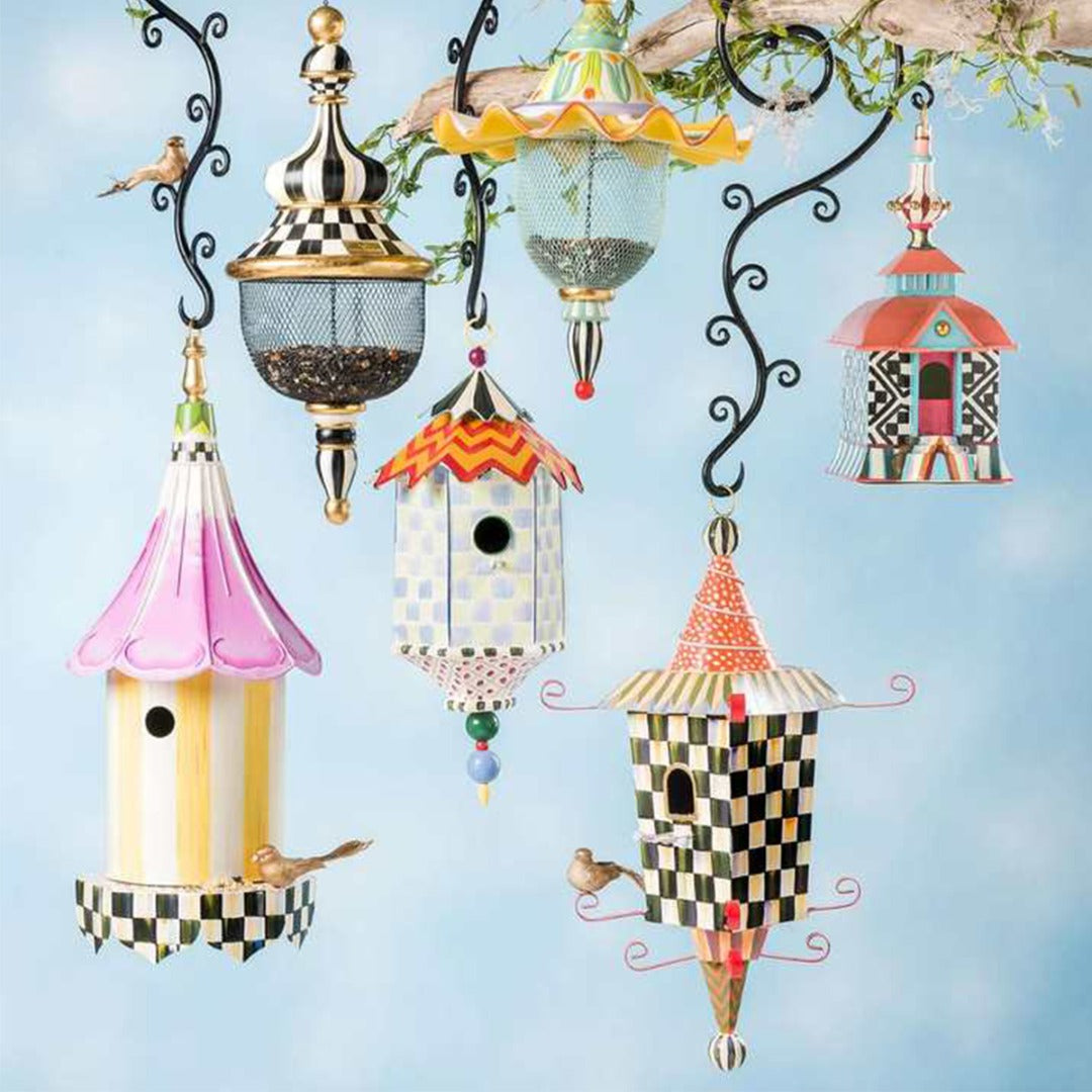 Metal Bird Feeder Creative Pattern Birdhouse Hanging Decor Garden