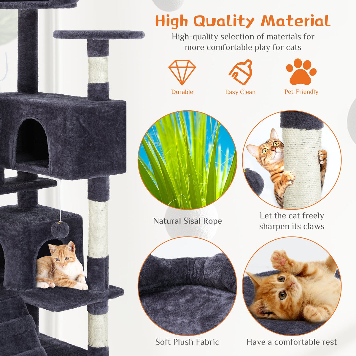 Multi Functional Cat Treehouse Climbing Frame
