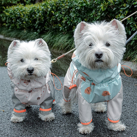 Pet Four-legged Raincoat Full Package With Reflective Waterproof