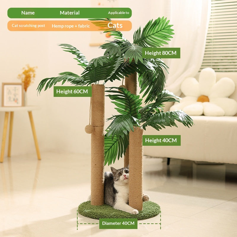 Cat Scratching Post Climbing Frame Hemp Rope Board Vertical