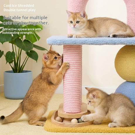 Cat Tree Bed Scratching Post Integrated Frame Toy Pet Supplies Small