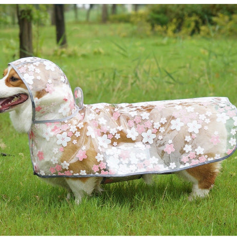 Pet It Tpu Floral Dog Cloak Raincoat Corgi Medium-sized Universal