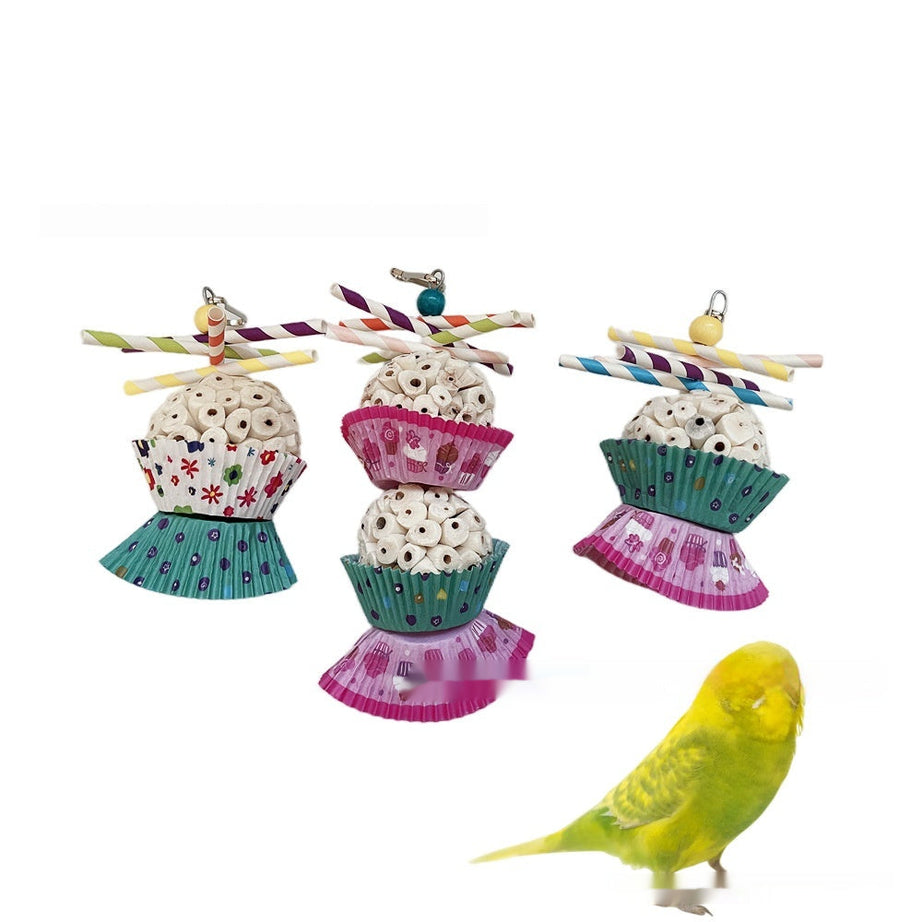 Parrot Toy Bird Edible Soft Ball Shredding Relieving Boredom