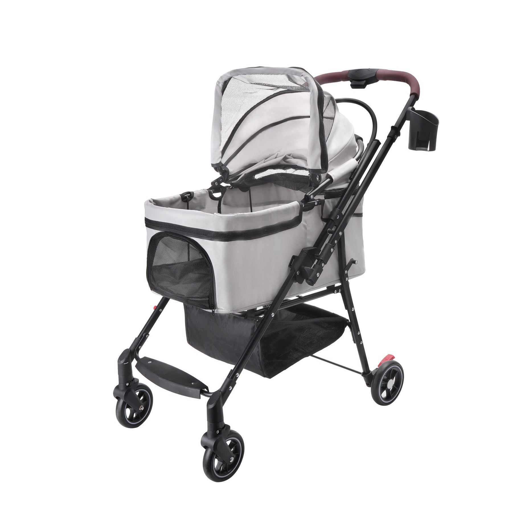 4-wheel Foldable Pet Stroller For Small Dogs Cats 360 Rotating