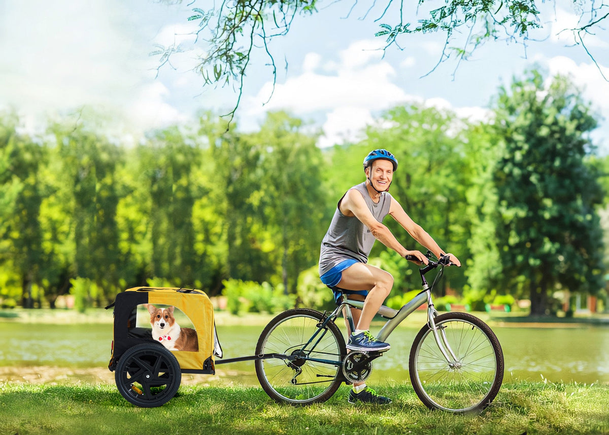 Yellow Outdoor Heavy Duty Foldable Practical Pet Stroller Dog