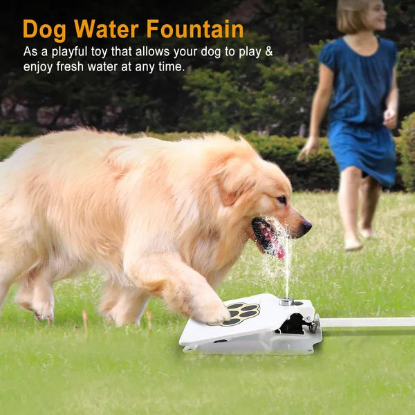 Dog Water Fountain Outdoor Pet Dispenser Step-on Activated Sprinkler
