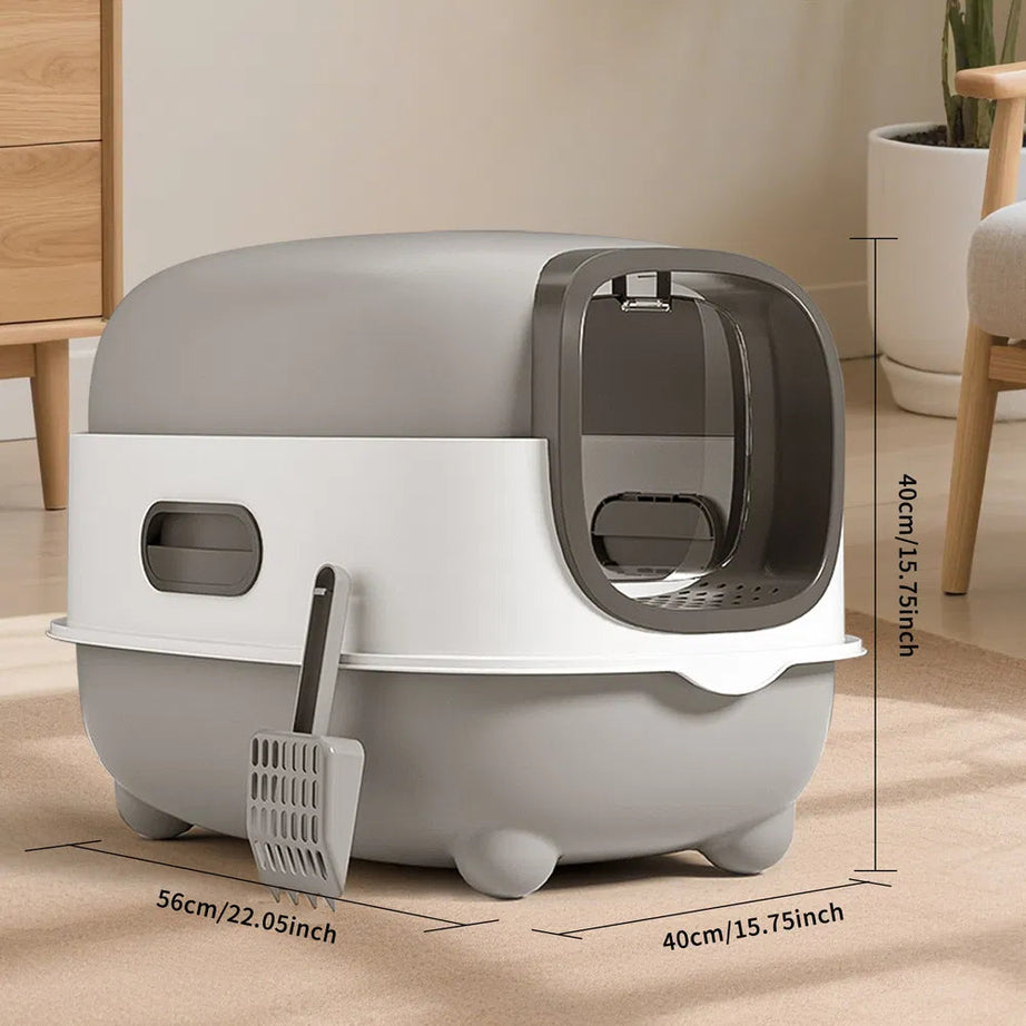 E Classic Grey Cat Litter Box Simple And Practical Large Space High