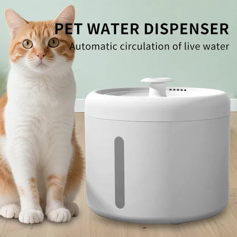 2500ml USB Round Pet Water Fountain Automatic Cat Dispenser