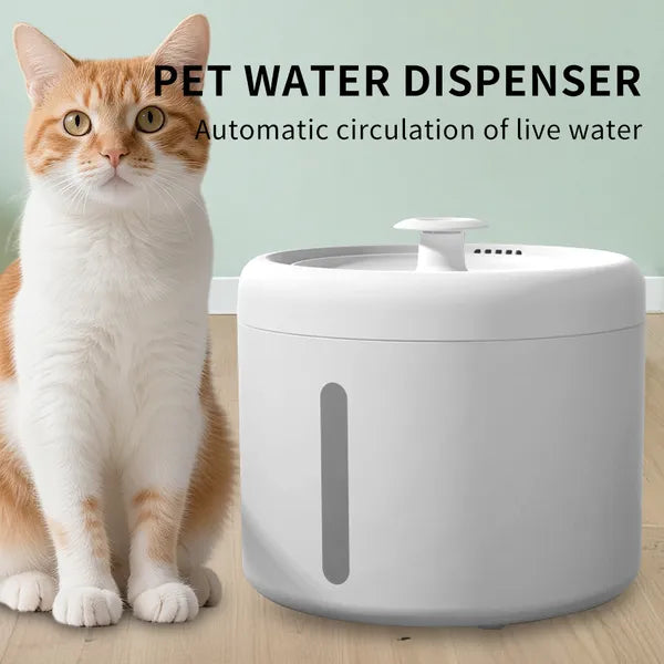 2500ml USB Round Pet Water Fountain Automatic Cat Dispenser