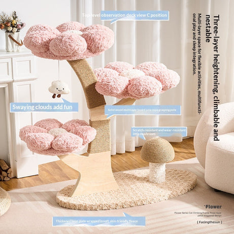 Compact Space-saving Cat Tree With A Cozy Nest And A Durable