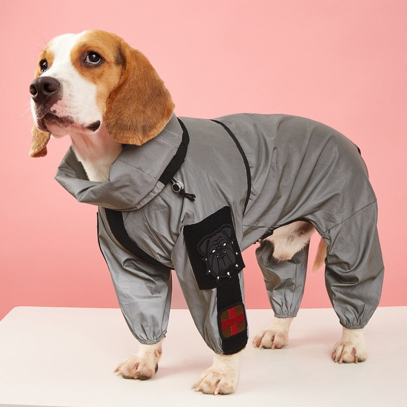 New Pet Reflective All-inclusive Four-legged Large Dog Raincoat