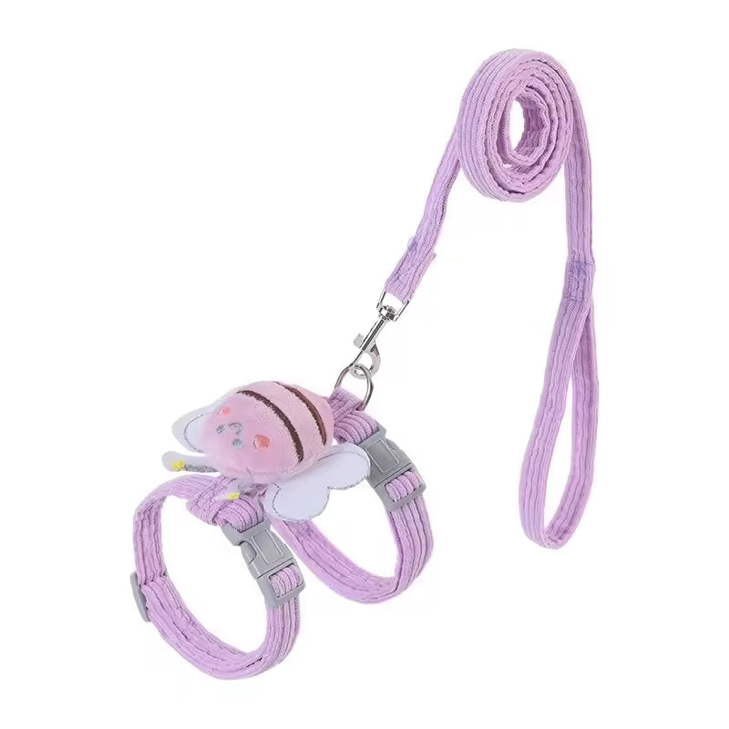Kitten Harness Vest With Wing Decoration Strap Set For Cats