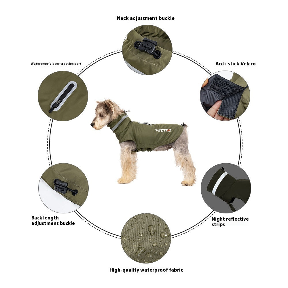 Dog Outdoor Windproof Rain Raincoat Puppy Reflective Pet Poncho