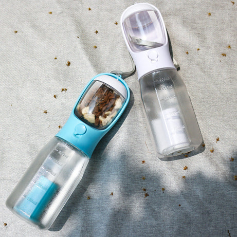 Portable Cat Dog Water Bottle Food Feeder Drinker Poop Dispenser 3