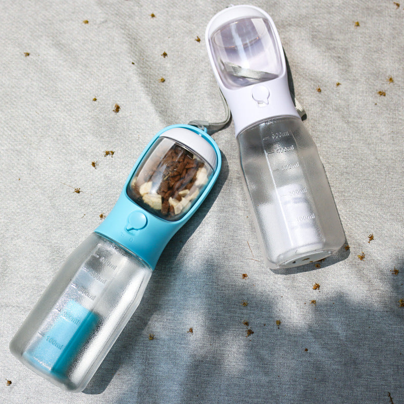 Portable Cat Dog Water Bottle Food Feeder Drinker Poop Dispenser 3
